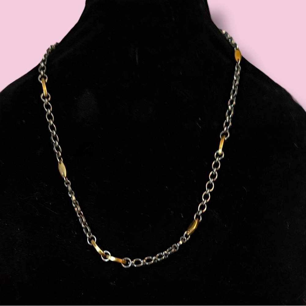 David Sigal unisex two tone stainless steel necklace